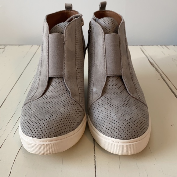 Linea Paola l Grey Anna Wedge Sneakers Size 8.5 - Picture 4 of 8